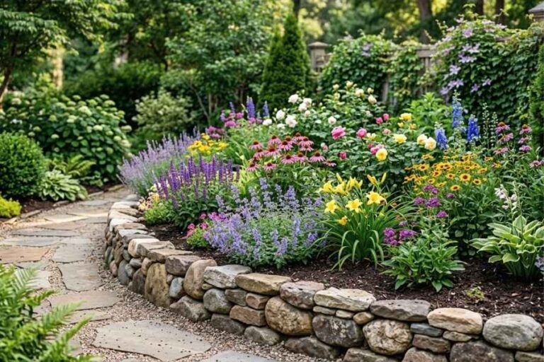 11 Outdoor Flower Bed Ideas With Rocks
