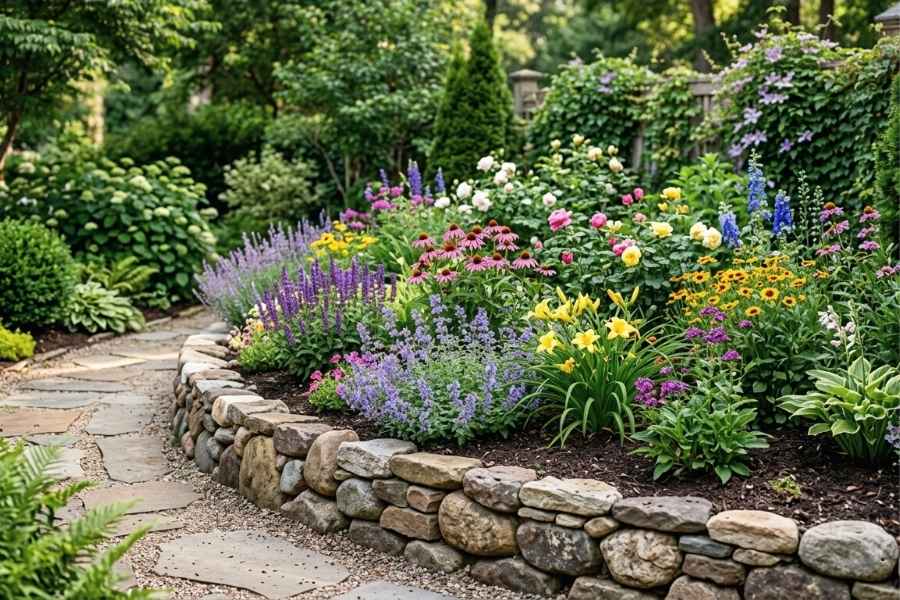 11 Outdoor Flower Bed Ideas With Rocks
